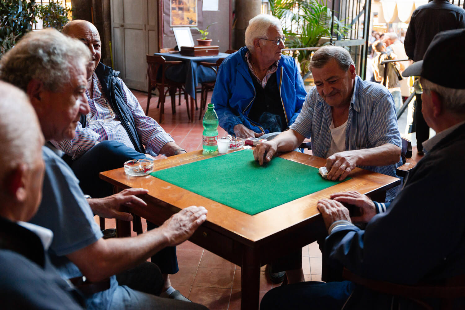 men playing poker in sorrento