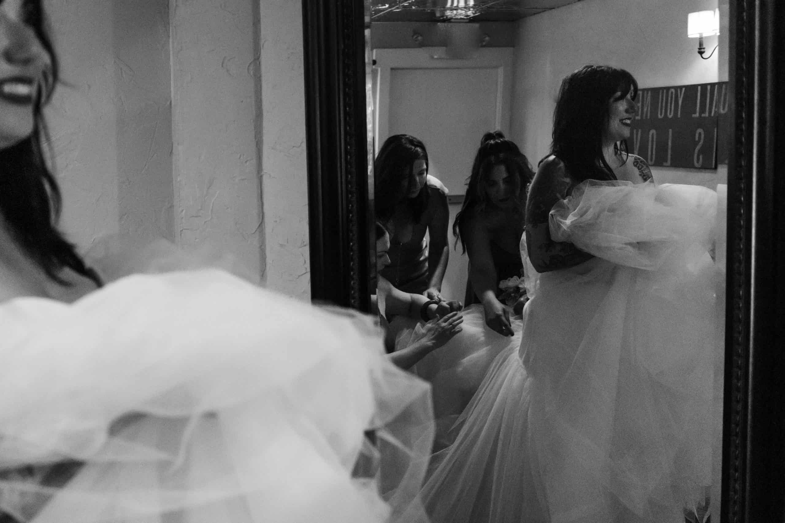 black and white wedding photo