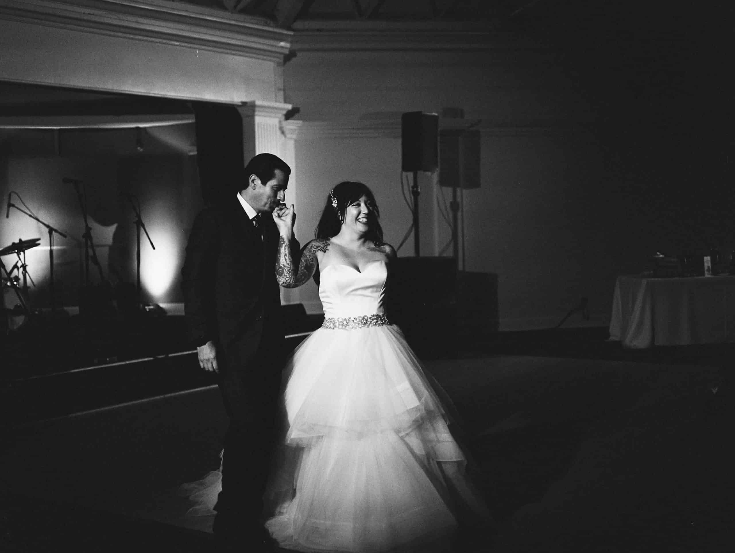 analogue wedding photo black and white