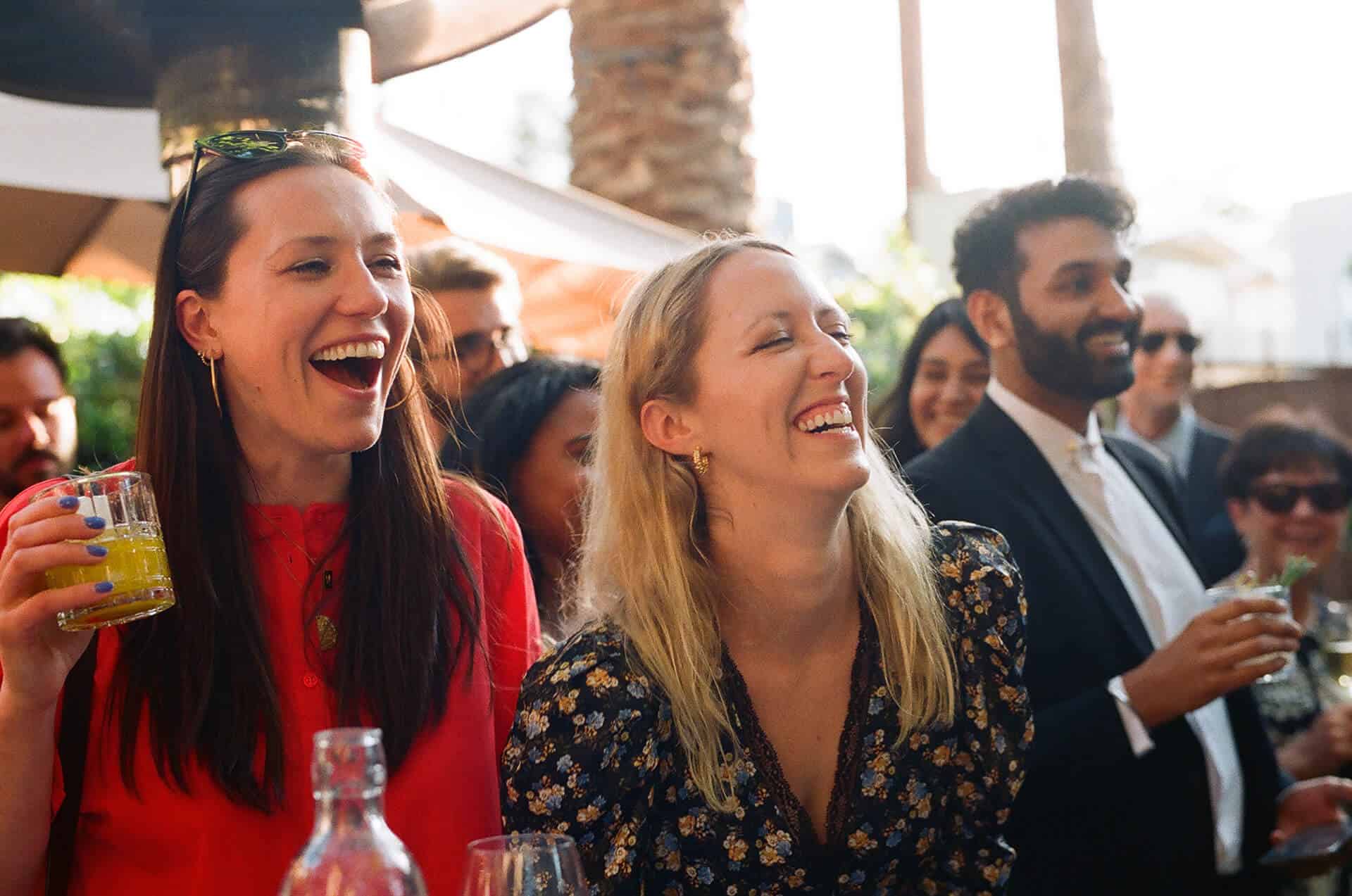 wedding guests during speech