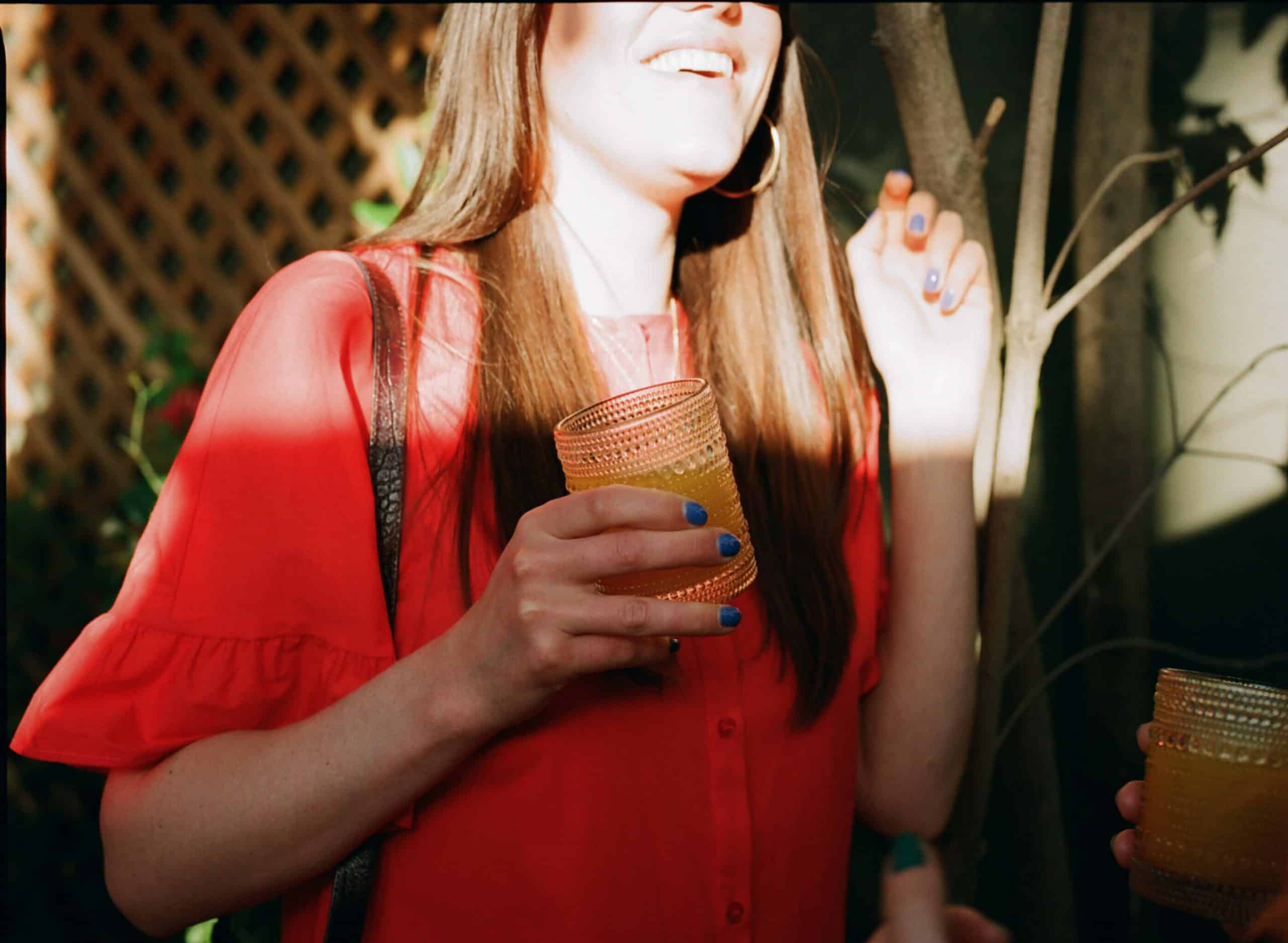 wedding guests on analogue film