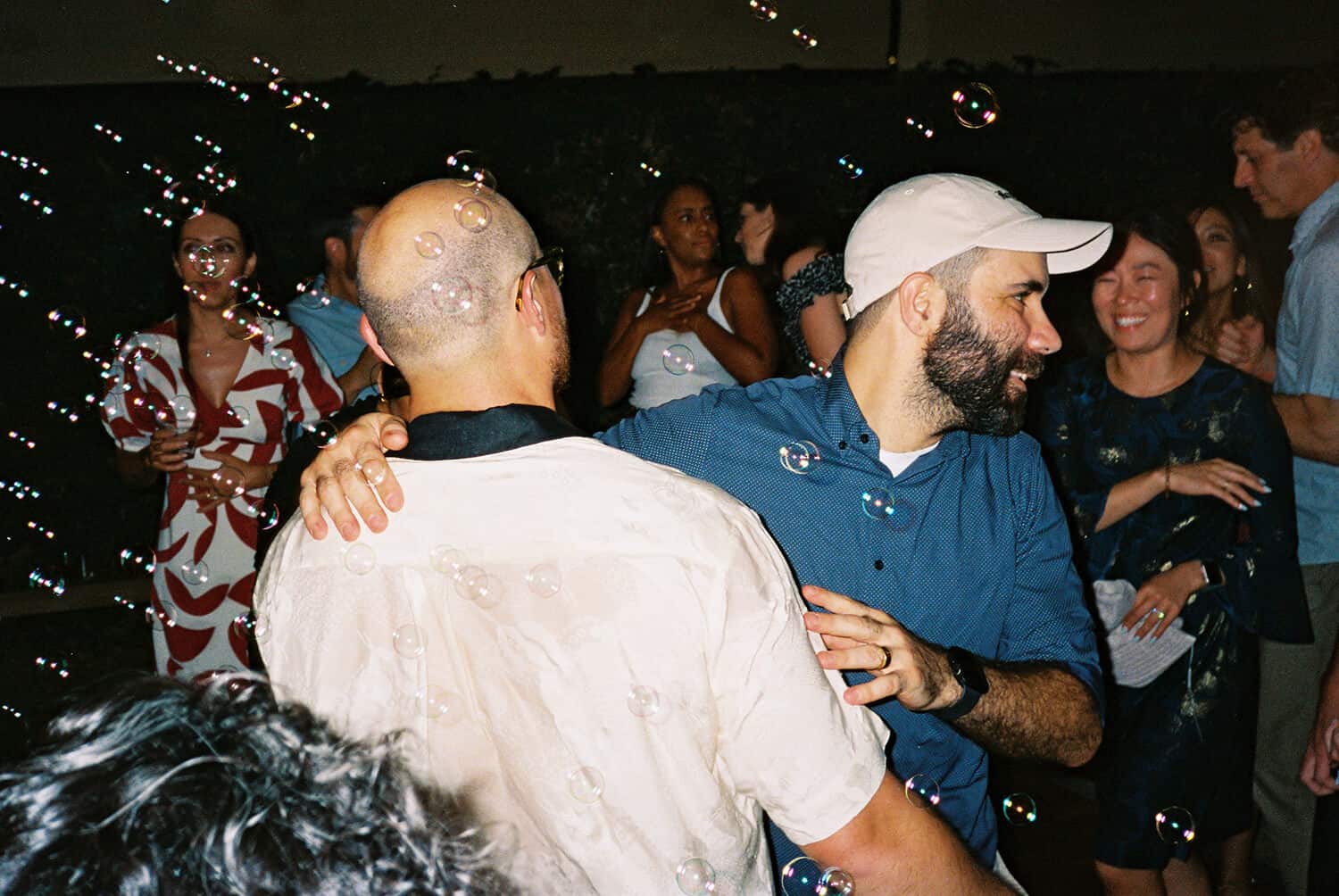 bubbles at a wedding 