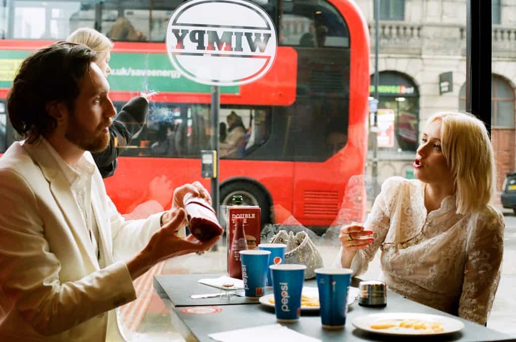 wedding couple at wimpy london on 35mm film