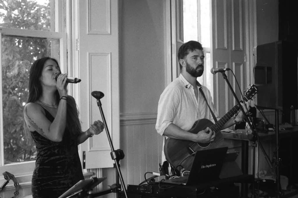 London Pub Wedding 35mm black and white