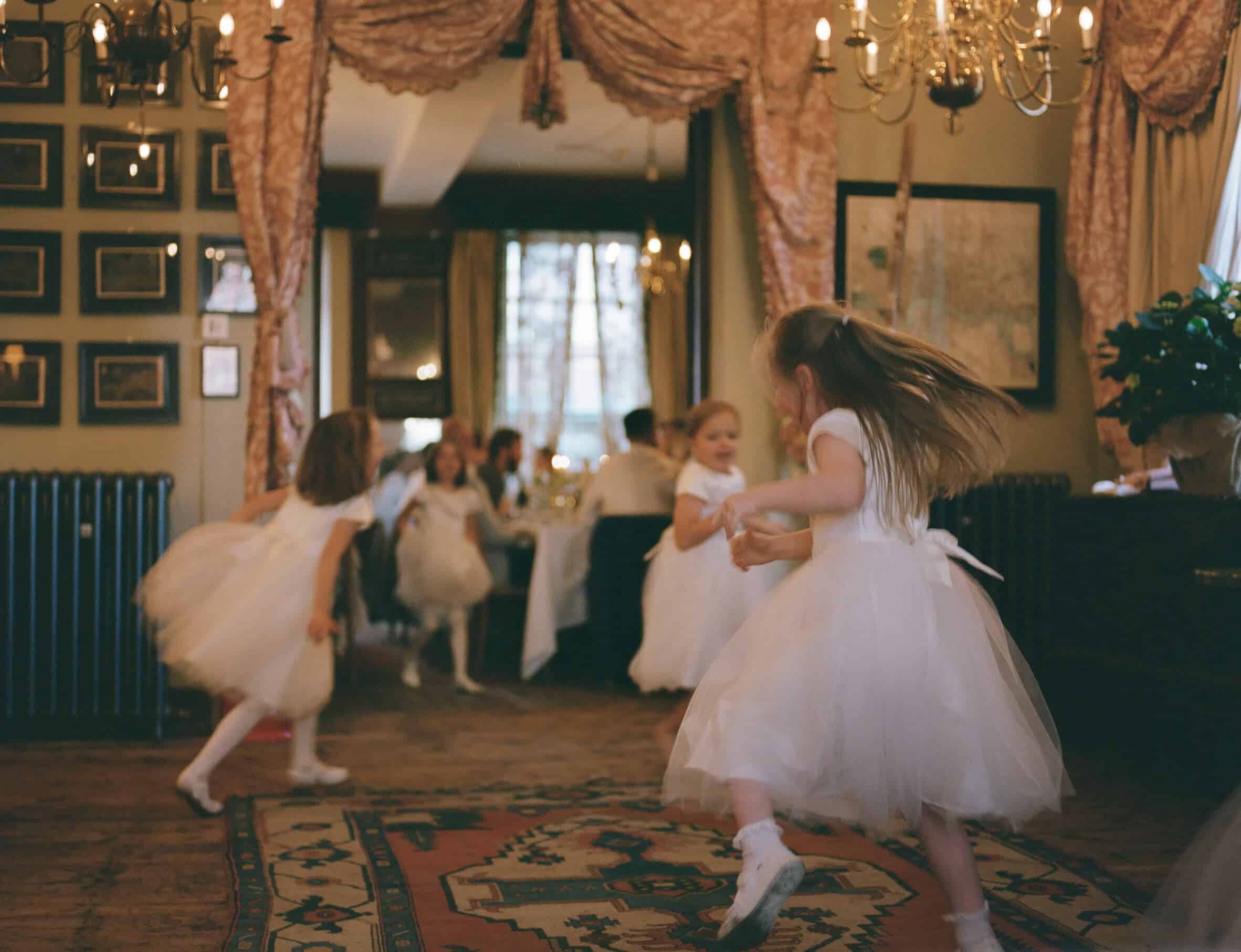 flower girls playing on 35mm