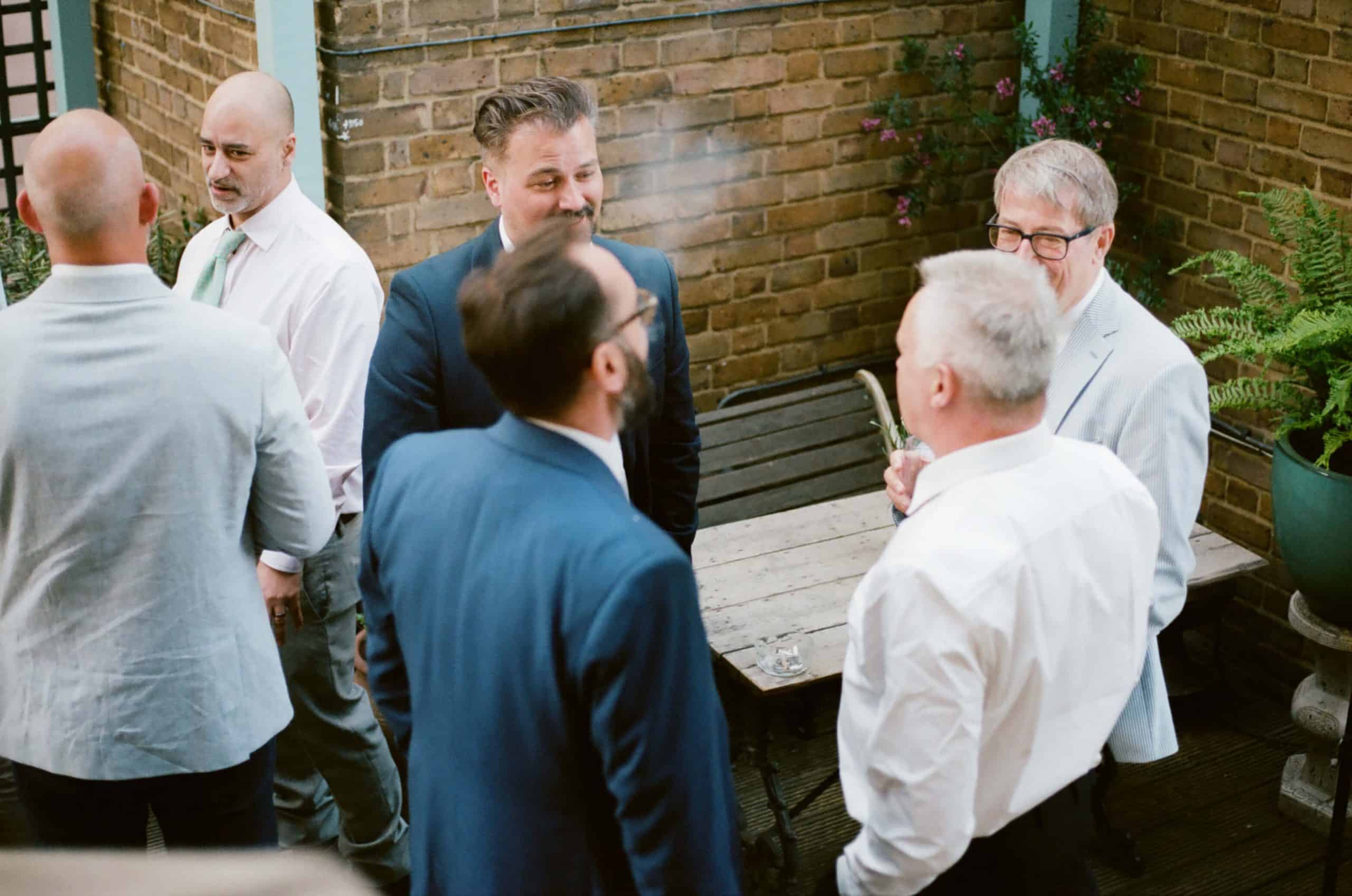 brunswick house smoking area wedding 35mm